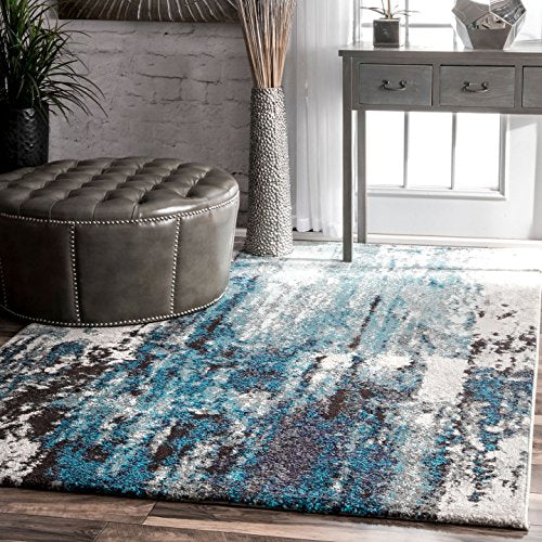 nuLOOM Haydee Abstract Area Rug, 8' 10" x 12', Blue