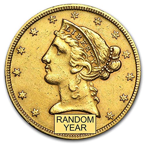 1839-1908 $5 Liberty Gold Half Eagle (Cleaned) G$5 Very Good