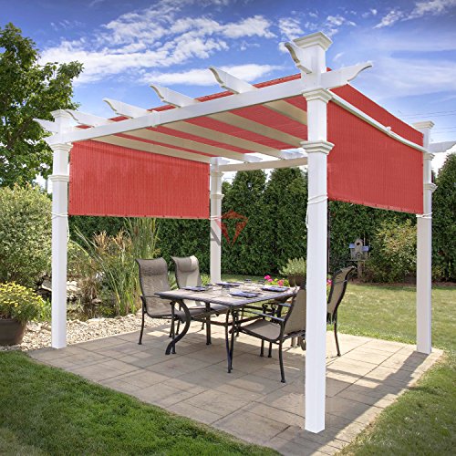 Patio Paradise 13' x 32' Straight Edge Sun Shade Sail, Red Rectangle Outdoor Shade Cloth Pergola Cover UV Block Fabric - Custom 3 Year Warrenty