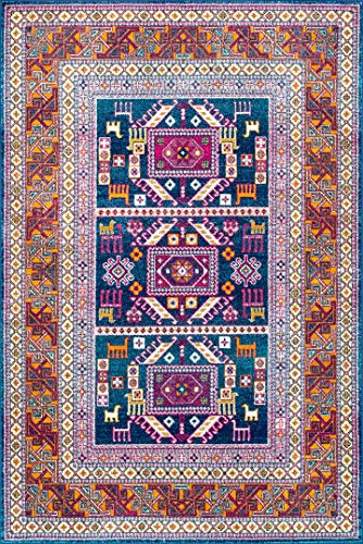 nuLOOM Tribal Area Rug, 6' 7" x 9', Navy