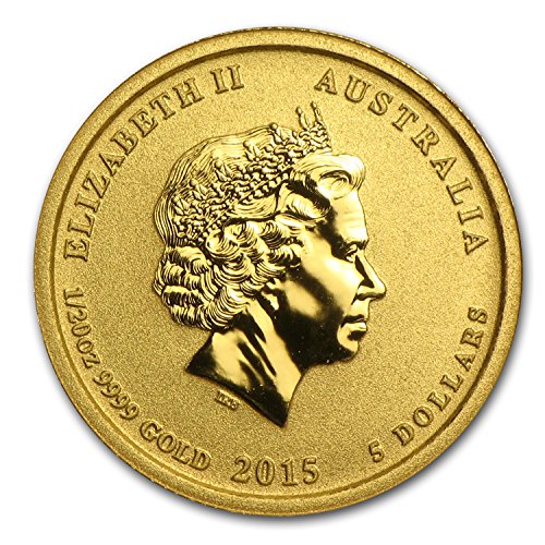 2015 AU Australia 1/20 oz Gold Lunar Goat BU Gold Brilliant Uncirculated