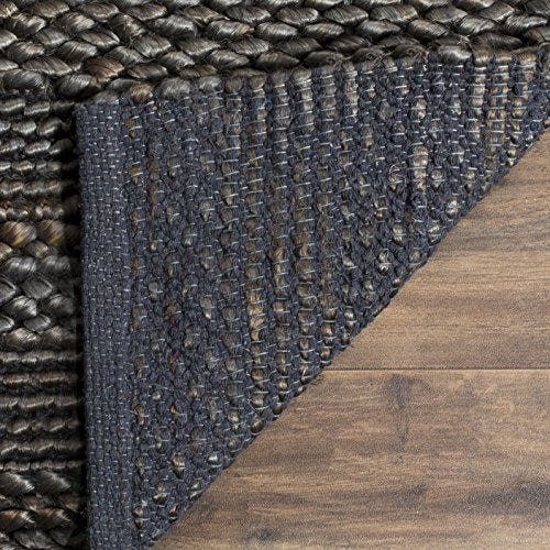 Safavieh Natural Fiber Collection NF212C Hand-woven Jute Area Rug, 9' x 12', Charcoal