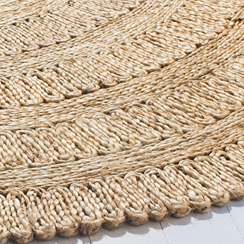 Safavieh Natural Fiber Collection NF356A Hand-woven Jute Area Rug, 8' Round, Natural