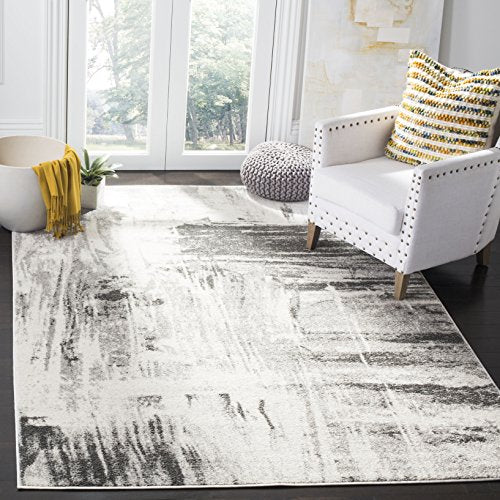 SAFAVIEH Adirondack Collection ADR133C Modern Abstract Non-Shedding Living Room Bedroom Dining Home Office Area Rug, 6' x 9', Ivory / Grey