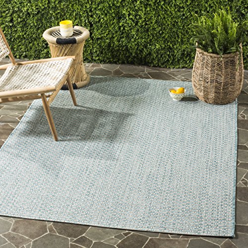 Safavieh Courtyard Collection CY8653-36321 Indoor/ Outdoor Area Rug, 9' x 12', Light Brown/Light Grey