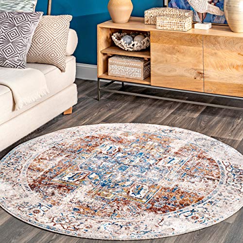 nuLOOM Ethel Medallion Fringe Area Rug, 8' Round, Ivory