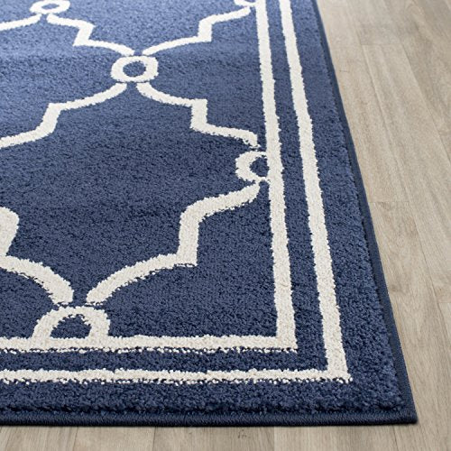 Safavieh Amherst Collection AMT414P Geometric Area Rug, 9' x 12', Navy/Beige