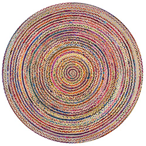 nuLOOM Aleen Braided Cotton/ Jute Rug, 8' Round, Multi