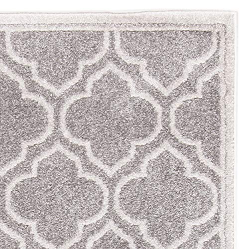 Safavieh Amherst Collection AMT412C Moroccan Geometric Area Rug, 11' x 16', Grey/Light Grey