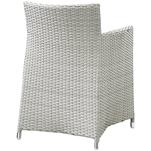 Modway EEI-1760-GRY-WHI-SET Junction Wicker Rattan Outdoor Patio 5-Piece Dining Set, Gray White