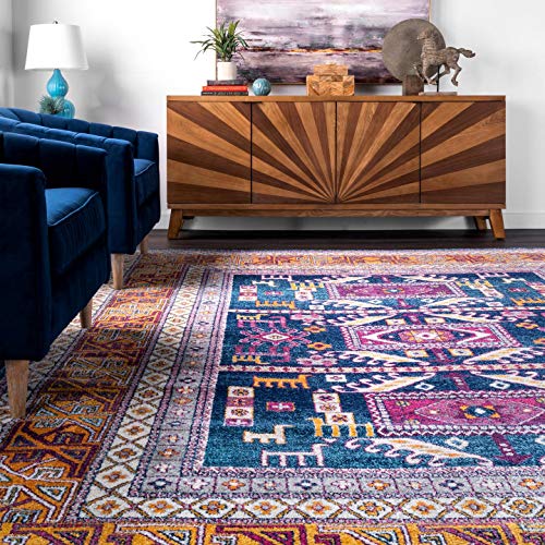 nuLOOM Tribal Area Rug, 6' 7" x 9', Navy