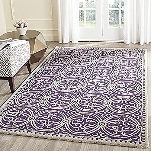 Safavieh Cambridge Collection CAM123K Handmade Moroccan Premium Wool Area Rug, 6' x 9', Purple / Ivory