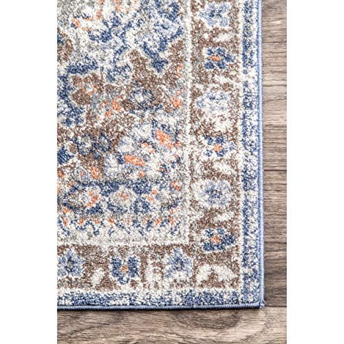 nuLOOM Leola Tabitha Medallion Vintage Area Rug, 8' x 10', Blue