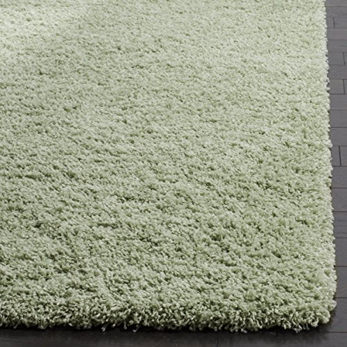 SAFAVIEH Laguna Shag Collection SGL303V Solid Non-Shedding Living Room Bedroom Dining Room Entryway Plush 2-inch Thick Area Rug, 8'6" x 12', Light Sage