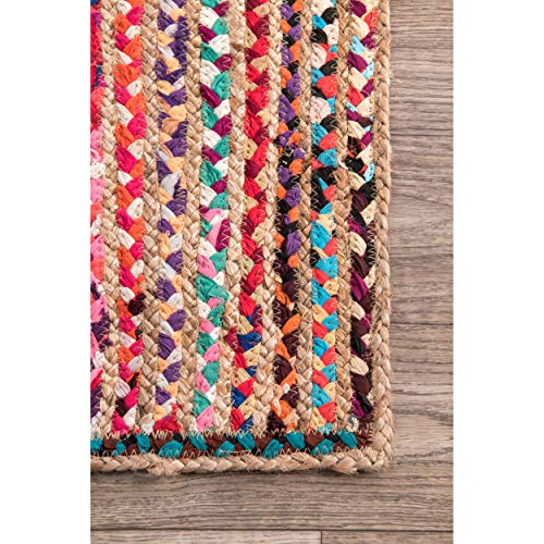 nuLOOM Aleen Braided Cotton/ Jute Rug, 8' x 10', Multi