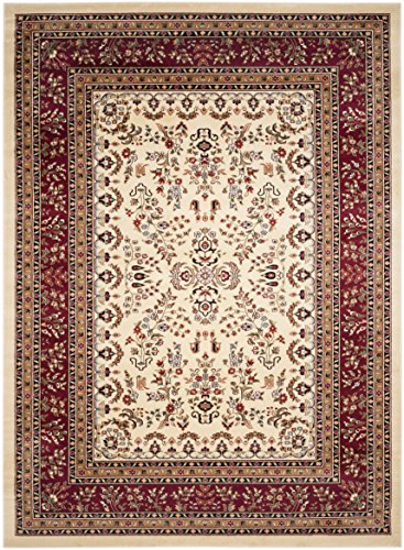 SAFAVIEH Lyndhurst Collection LNH331A Traditional Oriental Non-Shedding Living Room Bedroom Dining Home Office Area Rug, 8' x 11', Ivory / Red