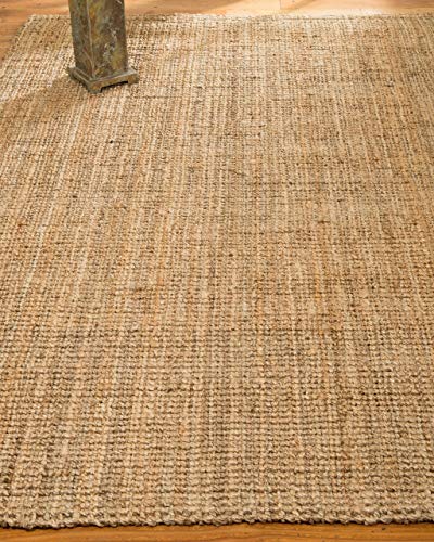 NaturalAreaRugs Meera Area Rug Natural Jute Cotton Hand-Loomed, 6' x 9'