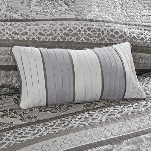 Madison Park Bellagio Coverlet Set, King/Cal King, Grey