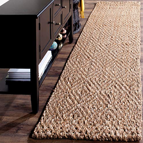 Safavieh Natural Fiber Collection NF181A Handmade Premium Jute Runner, 2'3" x 18' , Natural