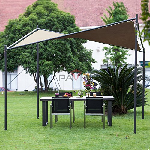 Patio Paradise 9' x 39' Straight Edge Sun Shade Sail, Brown Rectangle Outdoor Shade Cloth Pergola Cover UV Block Fabric - Custom 3 Year Warrenty