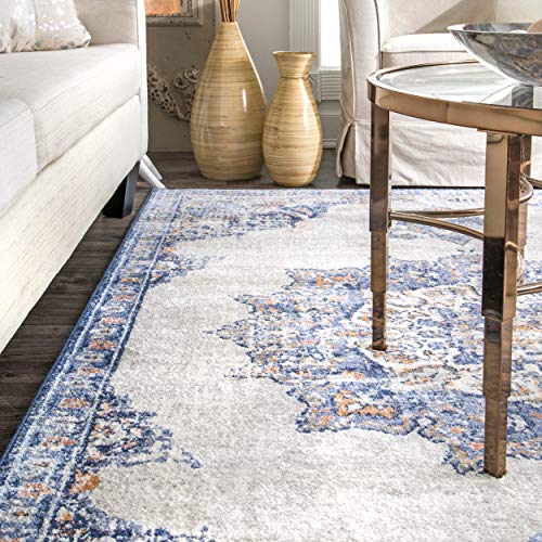 nuLOOM Leola Tabitha Medallion Vintage Area Rug, 6' 7" x 9', Beige