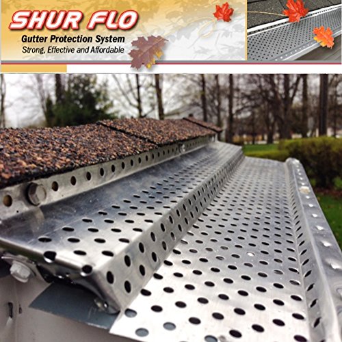 (200 feet) Shur Flo Step-Down Leaf Guard Gutter Protector for 5" K-Style Gutters. Mill Finish Aluminum. 50 Panels x 4.00' Each.