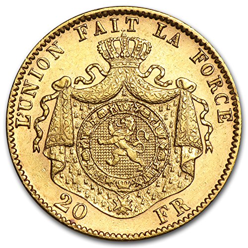 1867 BE - 1914 Belgium Gold 20 Francs Leopold II Avg Circ (Random) Gold Very Good