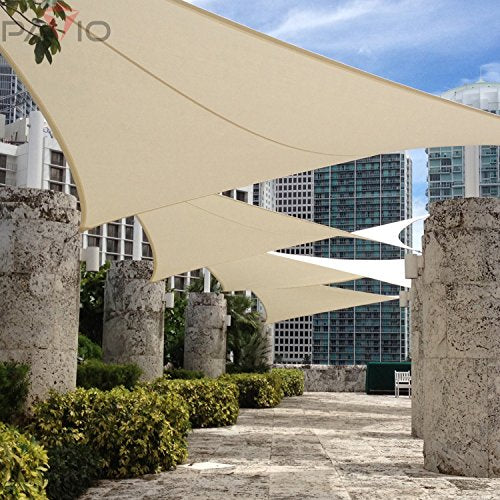 Patio Paradise 16' x 21' Ft 260 GSM Waterproof Sun Shade Sail-Beige Rectangle UV Block Durable Awning Canopy Outdoor Garden Backyard