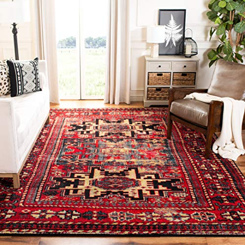 Safavieh Vintage Hamadan Collection Oriental Antiqued Area Rug, 11' x 15', Red/Multi