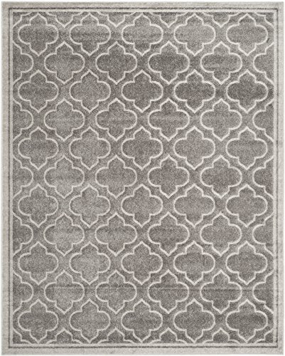 Safavieh Amherst Collection AMT412C Moroccan Geometric Area Rug, 11' x 16', Grey/Light Grey