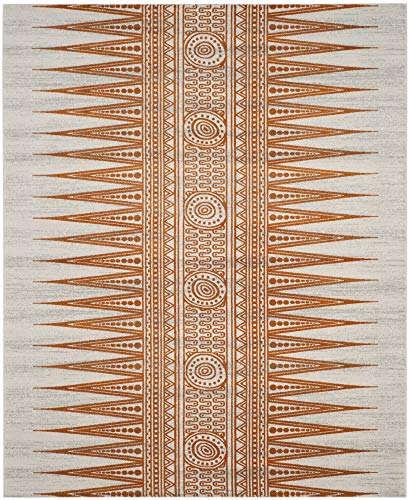 Safavieh Evoke Collection EVK226S Modern Bohemian Area Rug, 9' x 12', Ivory/Orange