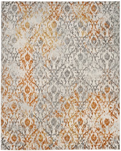 SAFAVIEH Madison Collection MAD608K Boho Chic Distressed Non-Shedding Living Room Bedroom Dining Home Office Area Rug, 6'7" x 9'2", Cream / Orange