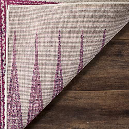 Safavieh Evoke Collection EVK226F Modern Bohemian Area Rug, 8' x 10', Ivory/Fuchsia