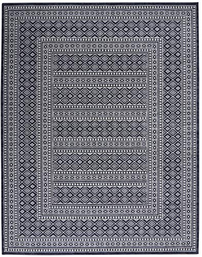 Nourison Royal Moroccan Distressed Bohemian Navy/Grey 8' x 10' Area Rug (8'x10'), NAVGY