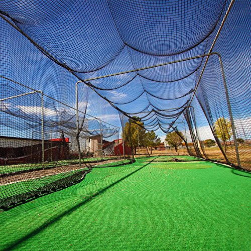 Baseball Batting Cage Nets [12 Sizes] | Professional Fully Enclosed #42 Grade Heavy Duty HDPP Netting | Baseball & Softball Cage Netting | Hitting Cage Net (H: 10' x W: 10' x L: 55')