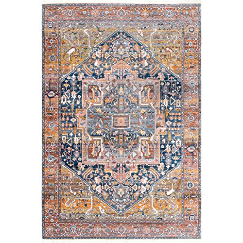 nuLOOM Ethel Medallion Fringe Area Rug, 8' x 10', Rust