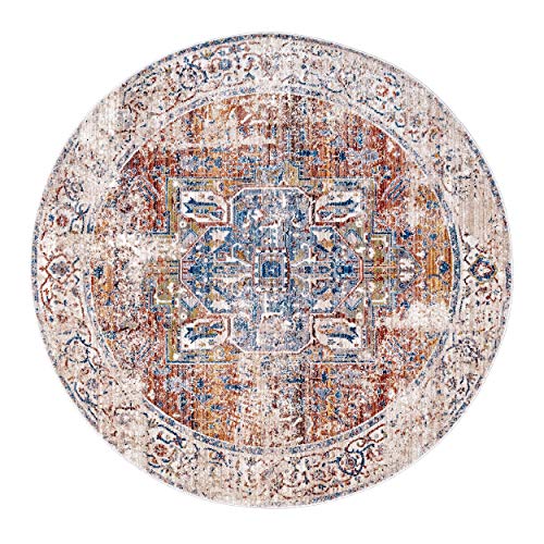 nuLOOM Ethel Medallion Fringe Area Rug, 8' Round, Ivory