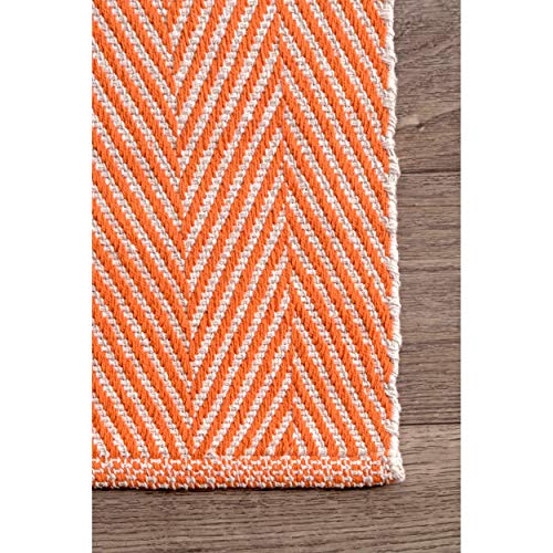 nuLOOM Kimberely Hand Loomed Area Rug, 8' x 10', Orange