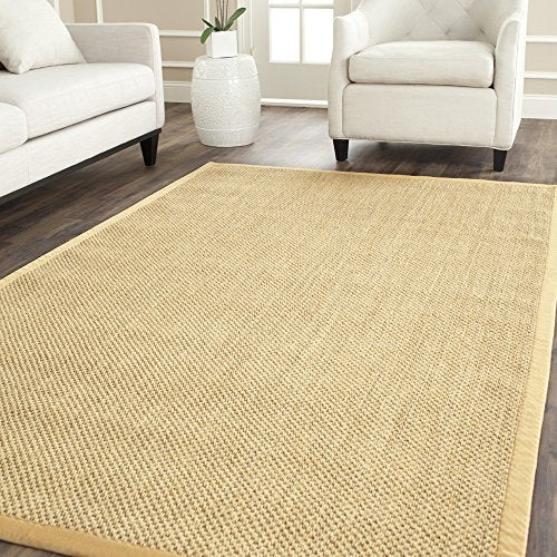 Safavieh Natural Fiber Collection NF443A Border Sisal Area Rug, 4' x 6', Maize / Wheat