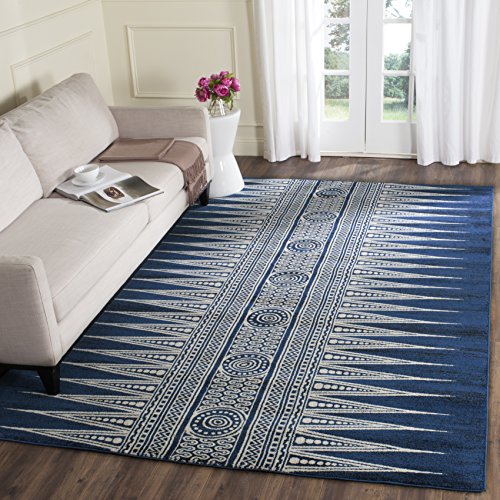 Safavieh Evoke Collection EVK226A Modern Bohemian Area Rug, 9' x 12', Royal/Ivory