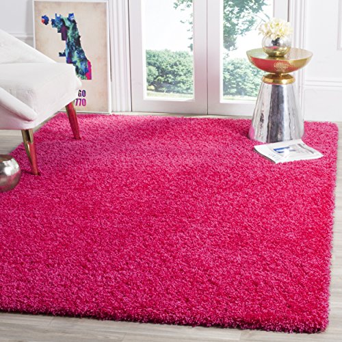 SAFAVIEH Laguna Shag Collection SGL303J Solid Non-Shedding Living Room Bedroom Dining Room Entryway Plush 2-inch Thick Area Rug, 8' x 10', Fuchsia