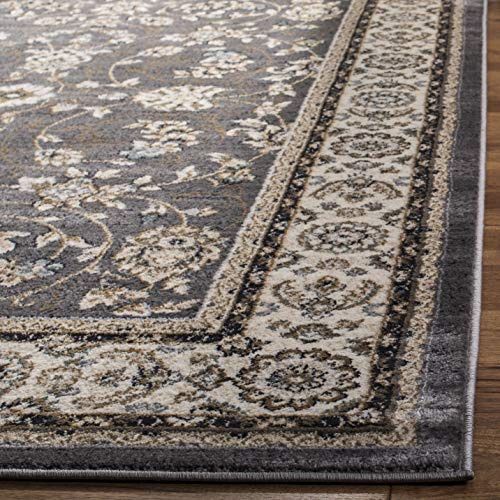 SAFAVIEH Lyndhurst Collection LNH340G Traditional Oriental Non-Shedding Living Room Bedroom Dining Home Office Area Rug, 9' x 12', Grey / Cream