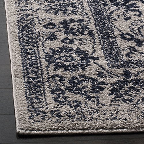 SAFAVIEH Adirondack Collection ADR109P Oriental Distressed Non-Shedding Living Room Bedroom Dining Home Office Area Rug, 6' x 9', Grey / Navy