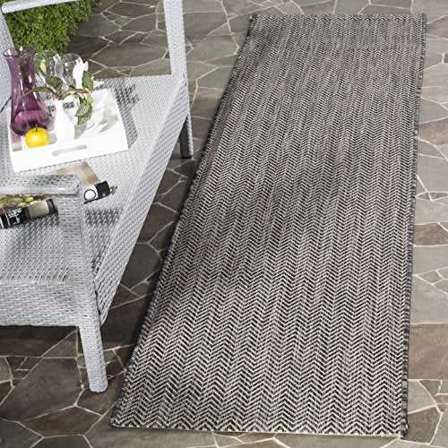 Safavieh Courtyard Collection CY8022-36621 Indoor/Outdoor Area Rug, 9' x 12', Black/Beige