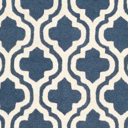 Safavieh Cambridge Collection CAM132G Handmade Moroccan Premium Wool Area Rug, 8' x 10', Navy / Ivory