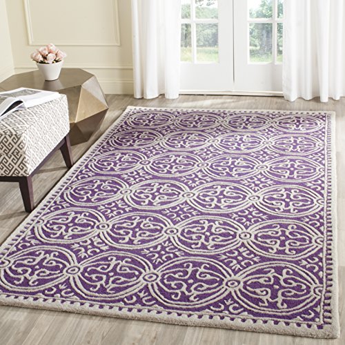 Safavieh Cambridge Collection CAM123K Handmade Moroccan Wool Area Rug, 8' x 10', Purple/Ivory