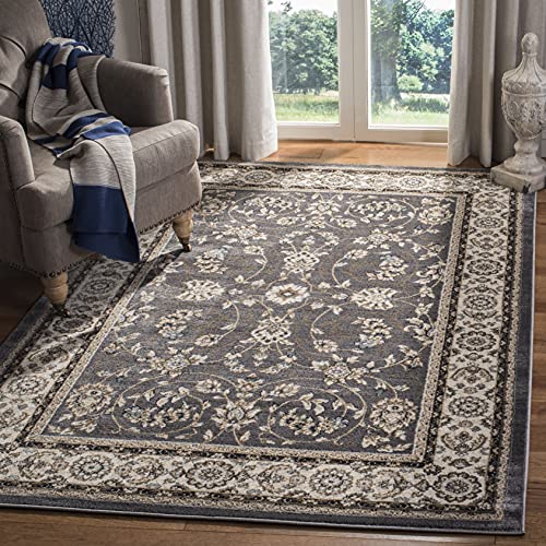 SAFAVIEH Lyndhurst Collection LNH340G Traditional Oriental Non-Shedding Living Room Bedroom Dining Home Office Area Rug, 9' x 12', Grey / Cream