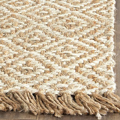 Safavieh Natural Fiber Collection NF450A Hand Woven Natural and Ivory Jute Area Rug (8' x 10')