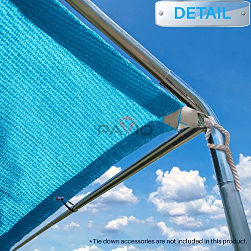 Patio Paradise 11' x 39' Straight Edge Sun Shade Sail, Turquoise Green Rectangle Outdoor Shade Cloth Pergola Cover UV Block Fabric - Custom 3 Year Warrenty