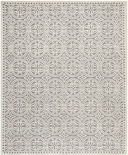 Safavieh Cambridge Collection CAM123D Handmade Moroccan Wool Area Rug, 8' x 10', Silver/Ivory